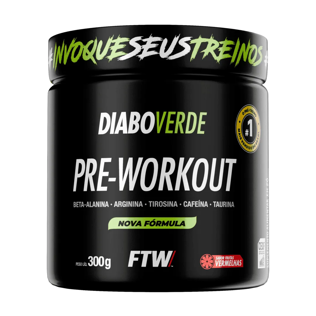 FTW Diabo Verde Pré-Treino Pote 300 g Frutas Vermelhas